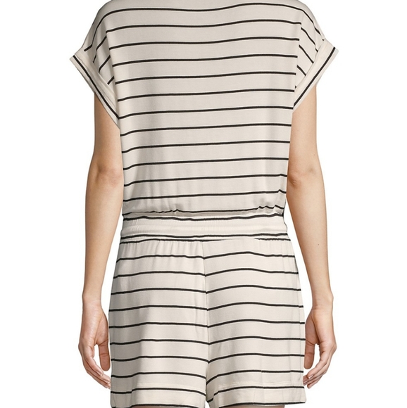 Splendid Stripe Print Deep V-neck Romper - Picture 2 of 8